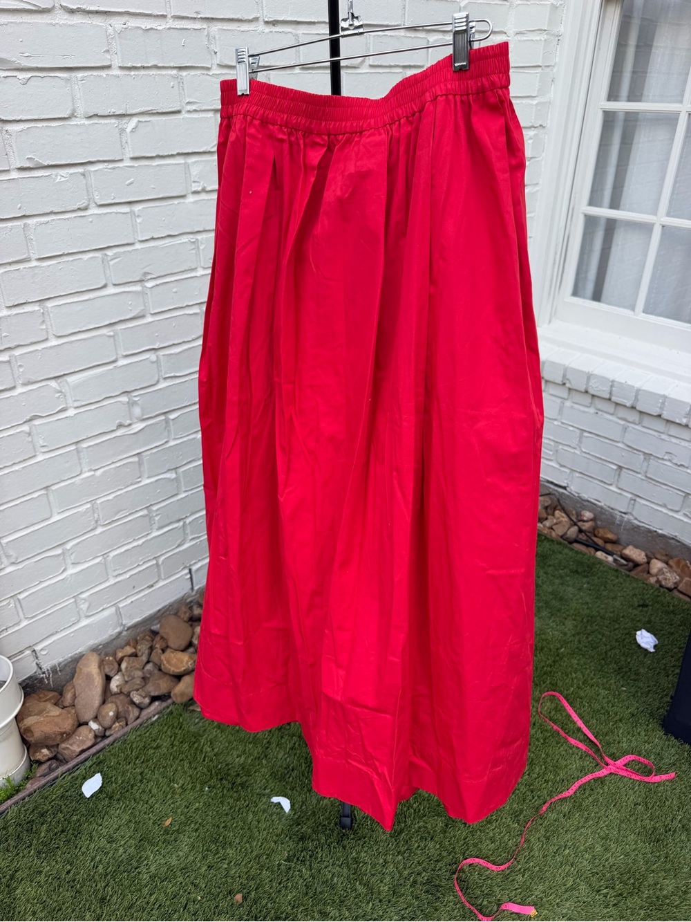 Maeve Anthropologie Red Maxi Skirt NWT Medium Elastic Waist Pockets - Picture 13 of 15